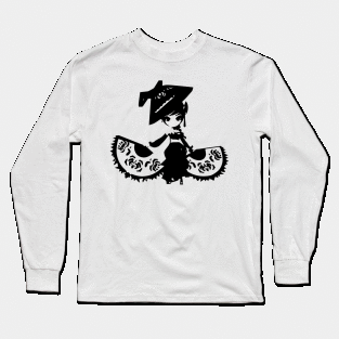 Sky dancer minimal silhouette white Long Sleeve T-Shirt